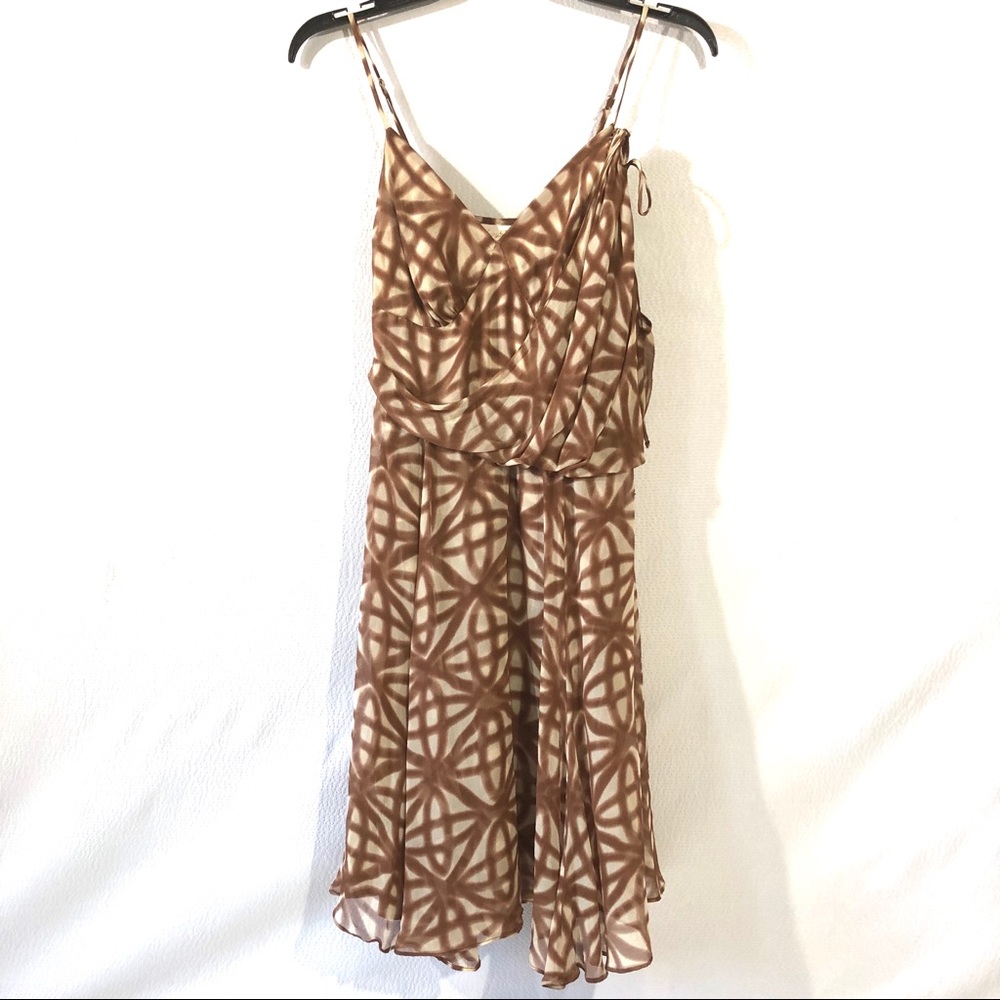 Tracy Reese NY Brown Print Silk Sleeveless Dress